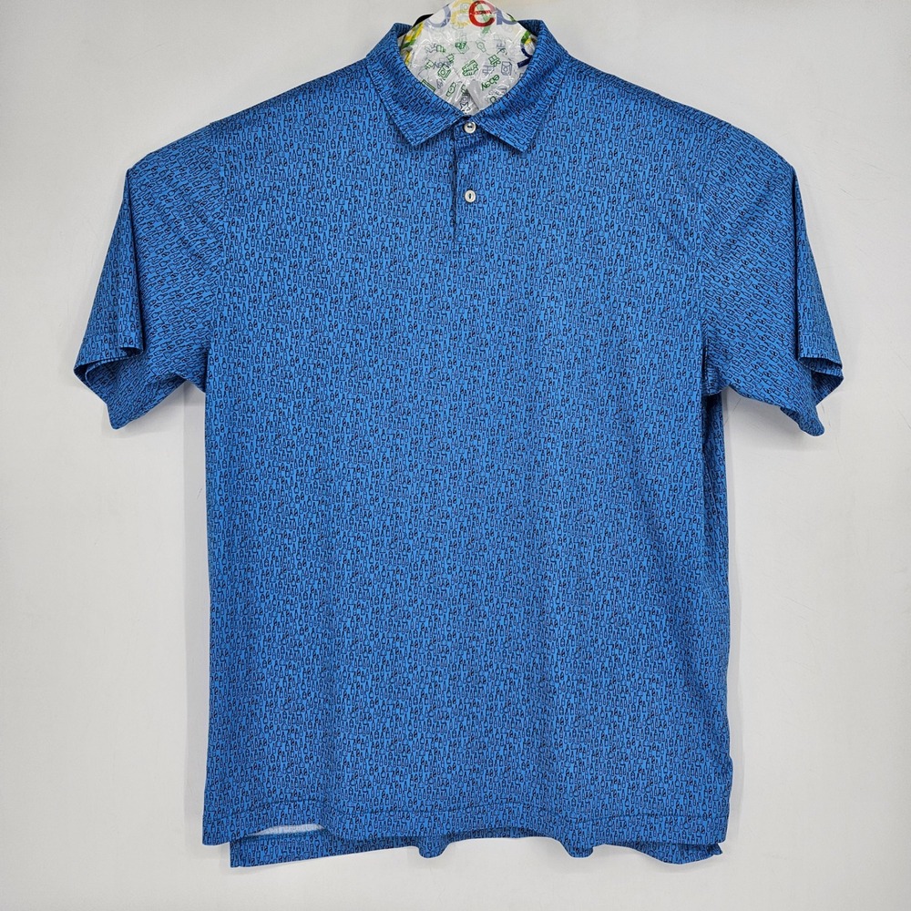 Peter Millar Shirt Mens XL Polo Featherweight Performance Drinks Short Sleeve